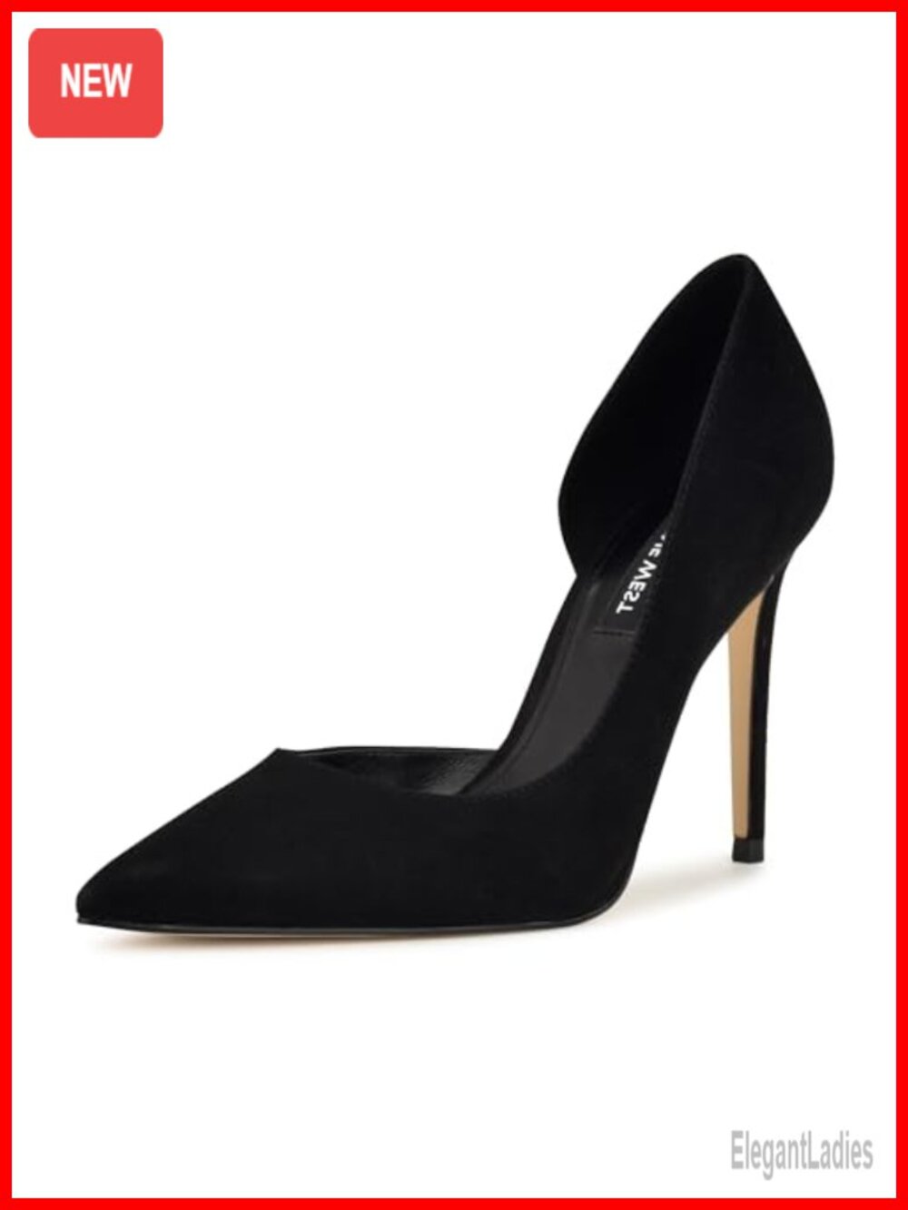 Nine West Folowe Suede D'Orsay Pointy Toe Stiletto Pumps 3.96" Heel